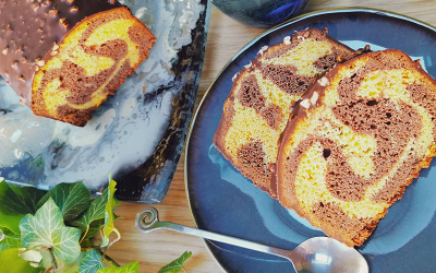 Cake marbré et son glaçage